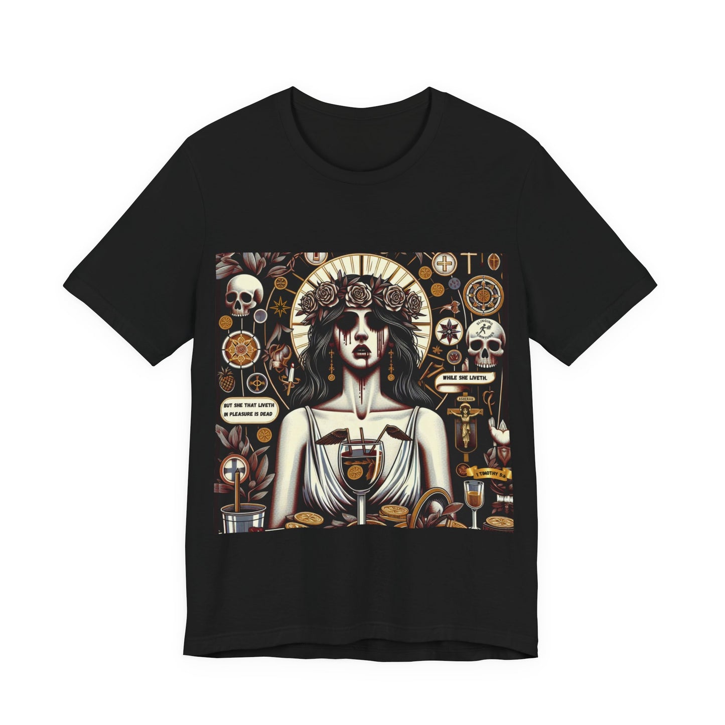 Spiritually Dead While Living — 1 Timothy 5:6 | Unisex Jersey Short Sleeve Christian T-Shirt