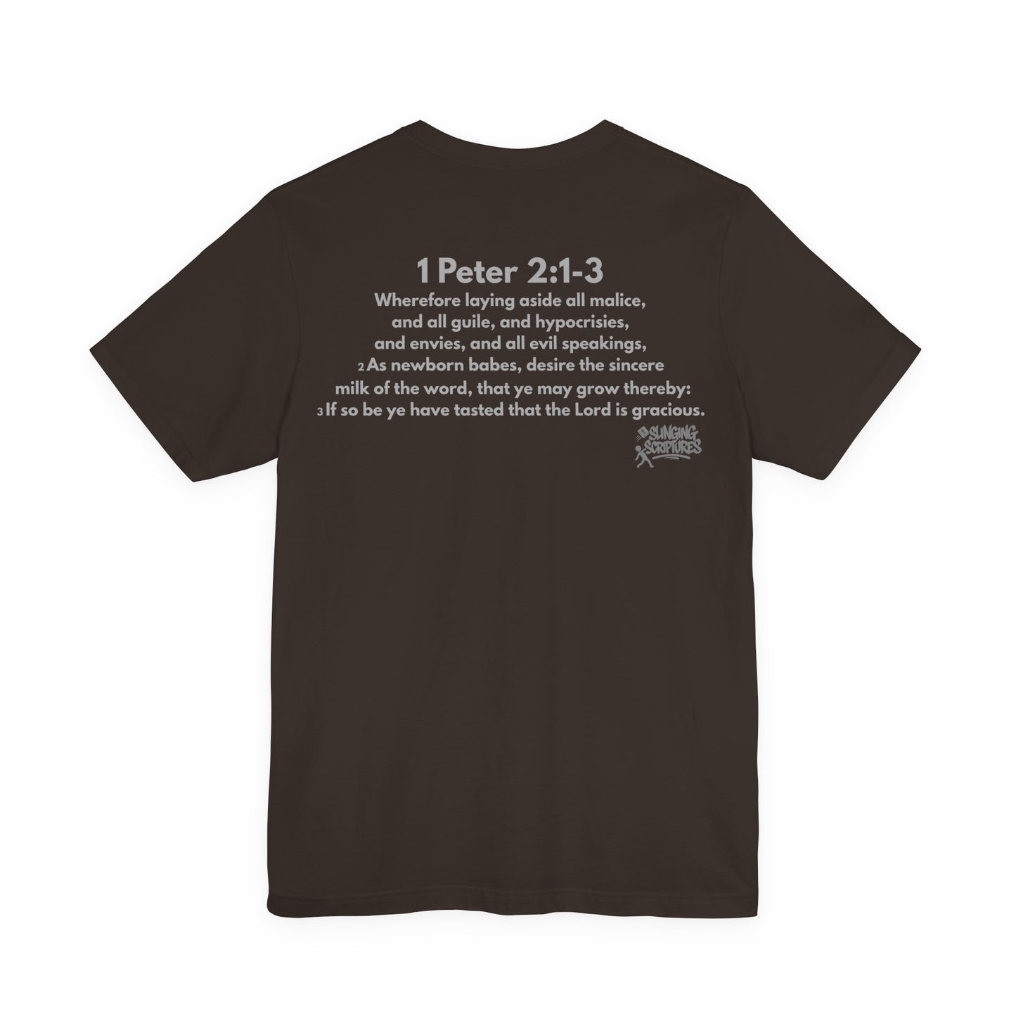 Christian Scripture Tee | Hungry for the Word | 1 Peter 2:1–3 | Unisex Jersey Short Sleeve