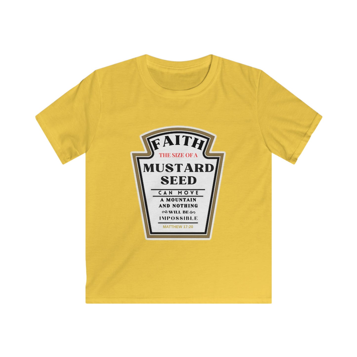 Faith Mustard Seed Kids T-Shirt | Matthew 17:20 | Inspirational Youth Tee
