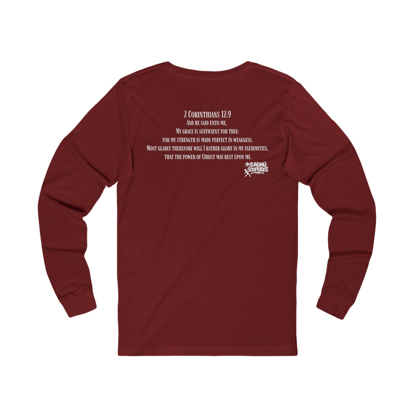 His Grace Sustains Me — 2 Corinthians 12:9 | Unisex Christian Jersey Long Sleeve T-Shirt