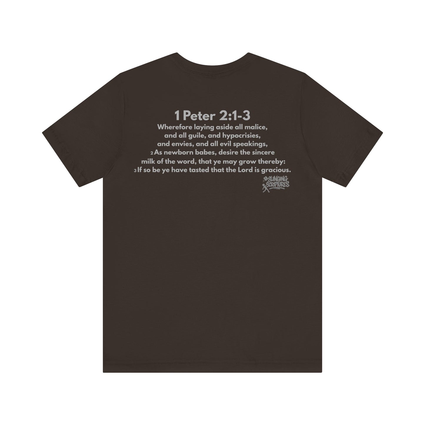 Christian Scripture Tee | Hungry for the Word | 1 Peter 2:1–3 | Unisex Jersey Short Sleeve