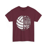 Philippians 4:13 Volleyball Tee | Christian Sports Shirt | Unisex Heavy Cotton T-Shirt