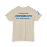 Restored by the Lord Tee | 2 Corinthians 5:17 Scripture Shirt | Christian Rebuild T-Shirt | Unisex Heavy Cotton Tee