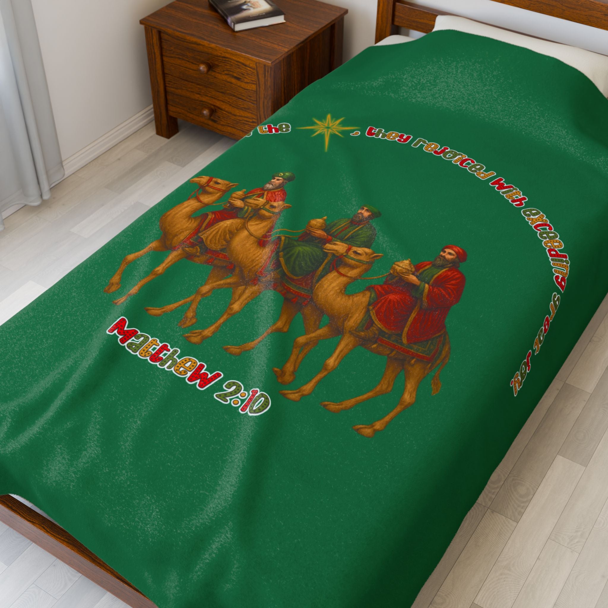 Wise Men Follow the Star — Matthew 2:10 | Velveteen Plush Christmas Blanket