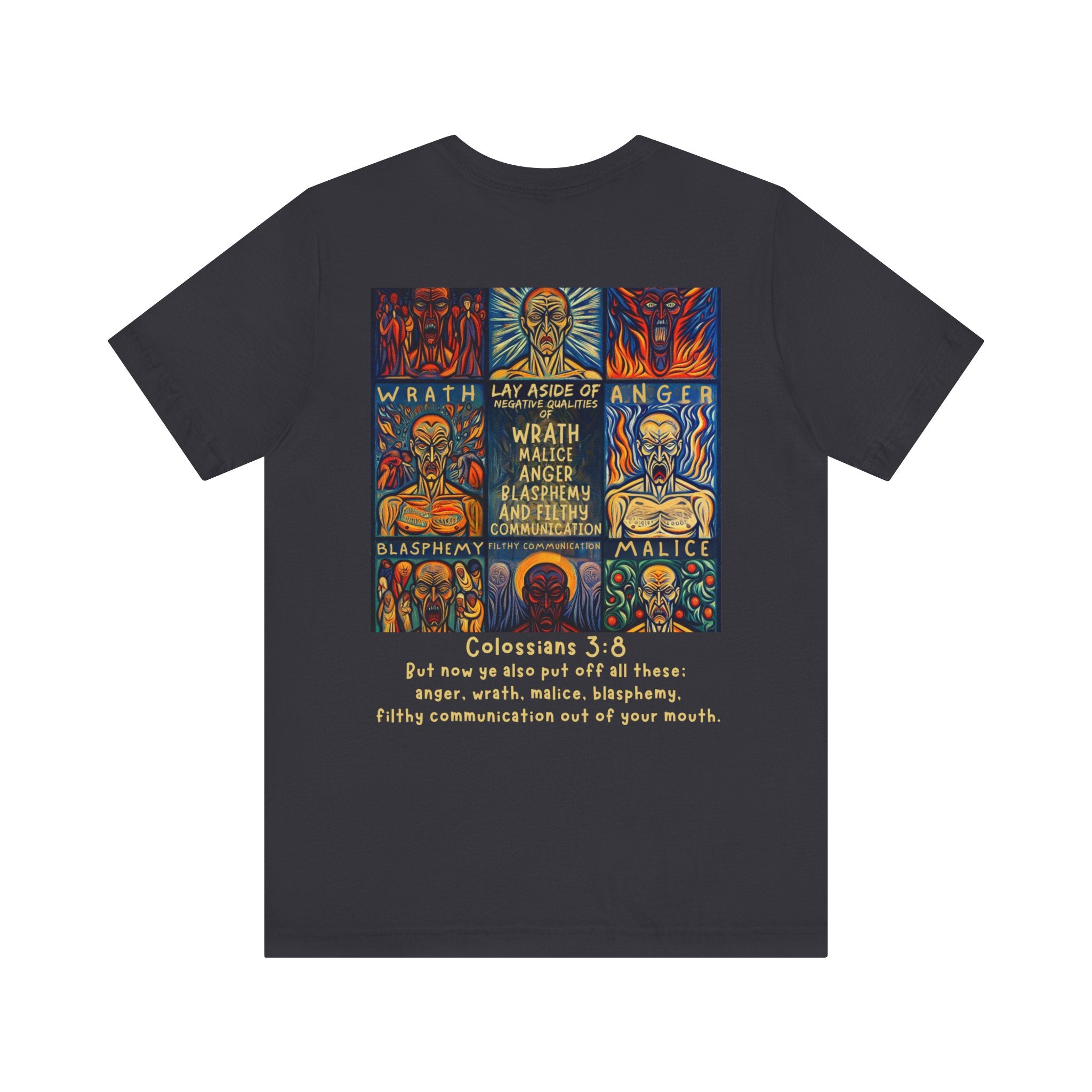 Put Off Wrath & Malice — Colossians 3:8 Christian Tee | Unisex Jersey Short Sleeve T-Shirt