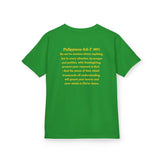 Don’t Worry, Be Happy Kids Tee | Philippians 4:6-7 Scripture Shirt