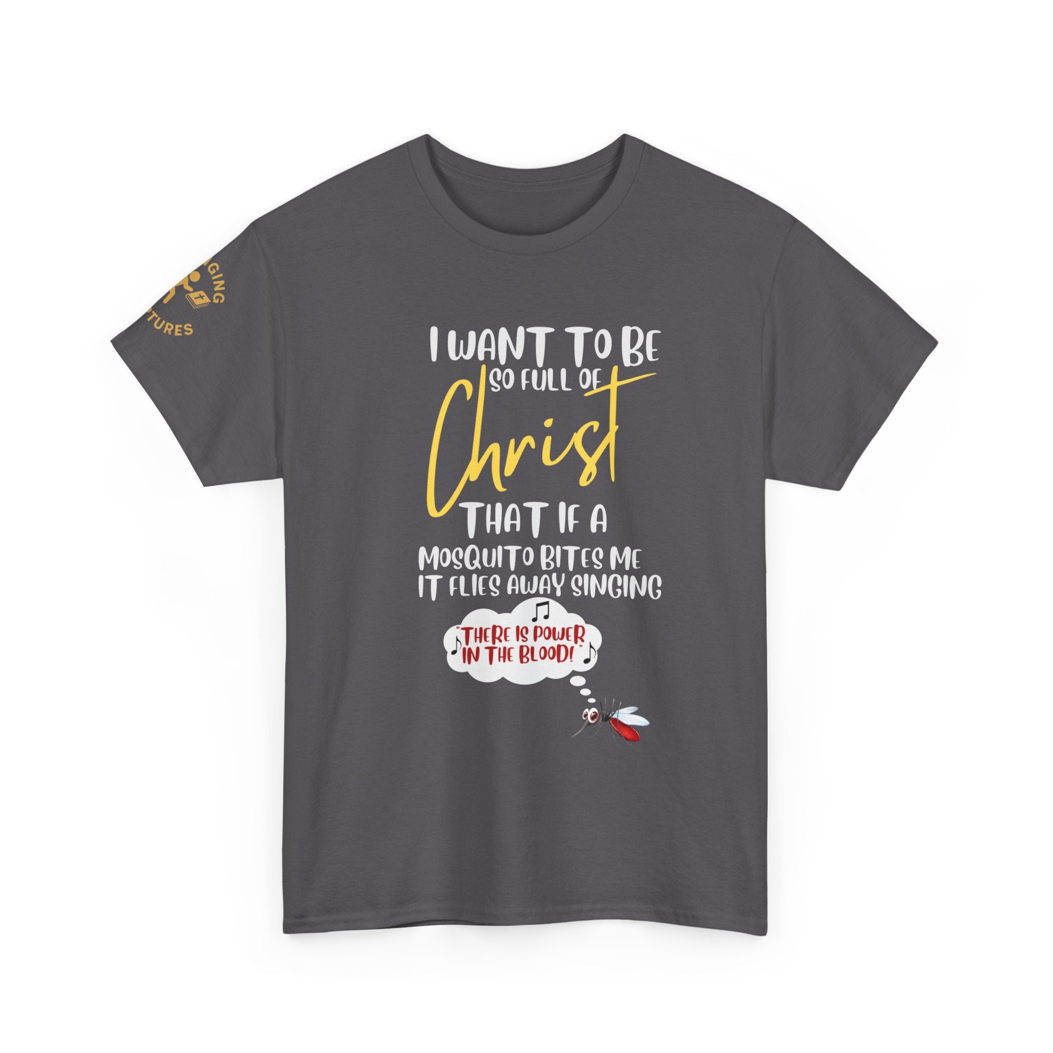 So Full of Christ — “Mosquito Sings Power in the Blood” | Unisex Heavy Cotton Christian T-Shirt