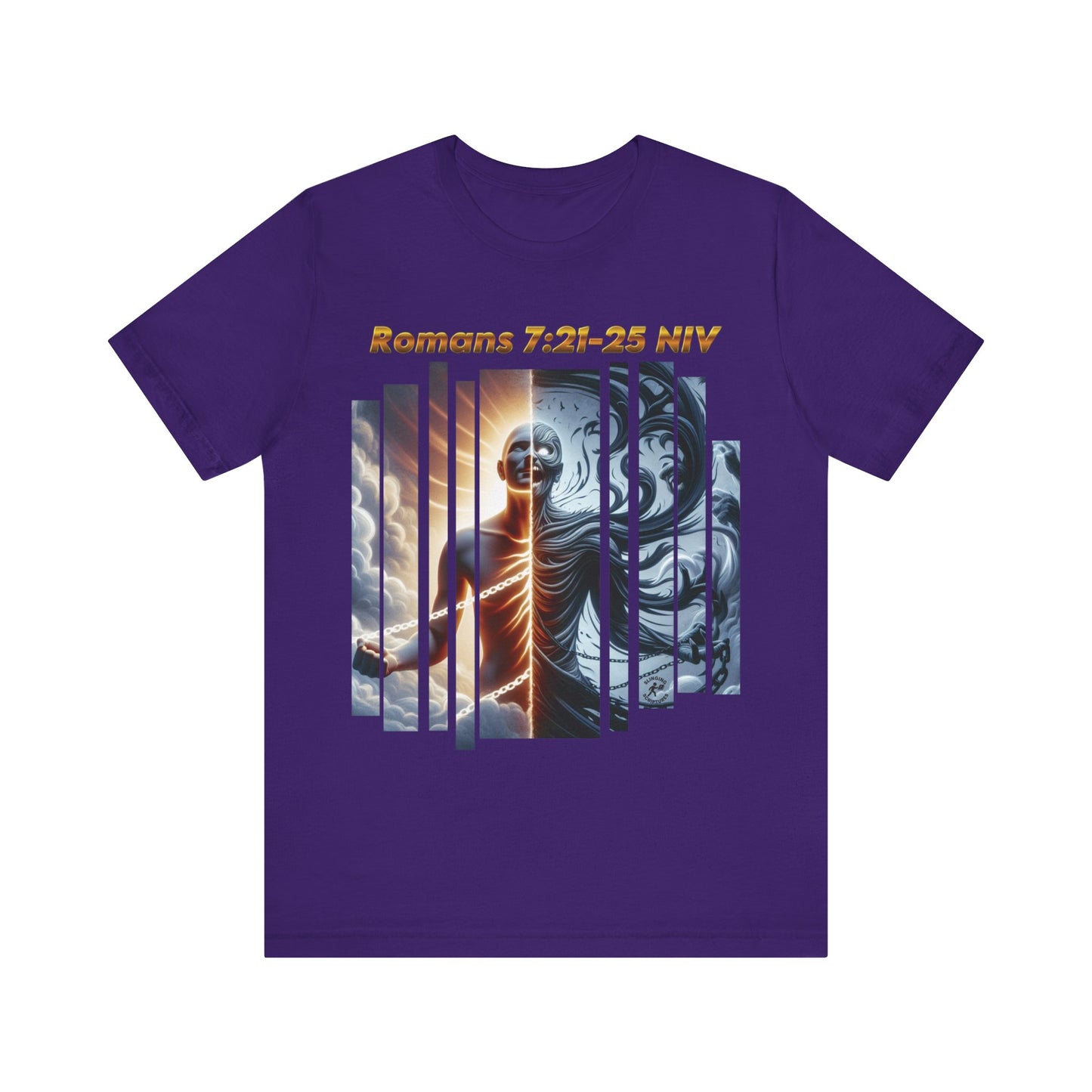 Romans 7:25 Christian Jersey T-Shirt – Spiritual Quote Tee, Unisex Bible Verse Apparel, Inspirational Faith Shirt for Men & Women