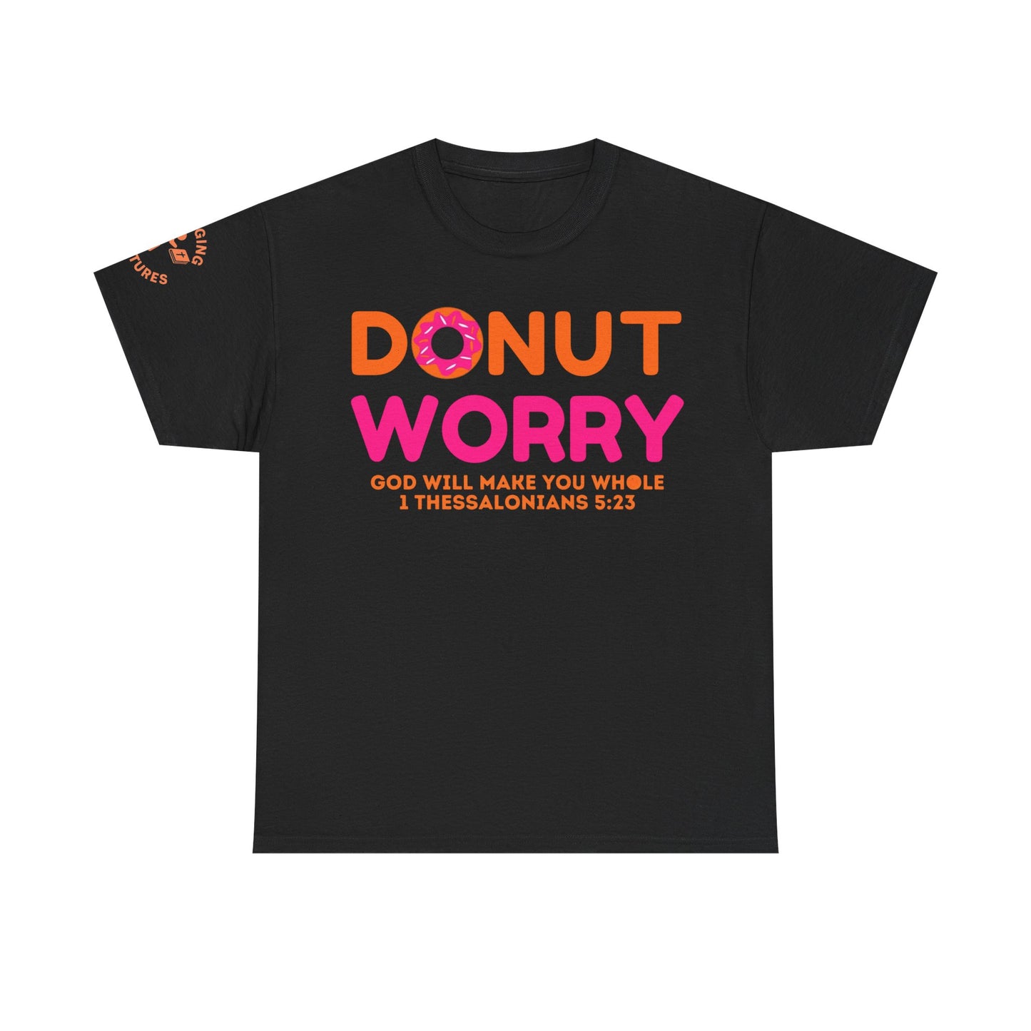 Donut Worry Inspirational Tee | Unisex Heavy Cotton Christian T-Shirt | Faith-Based Apparel | Positive Message Gift