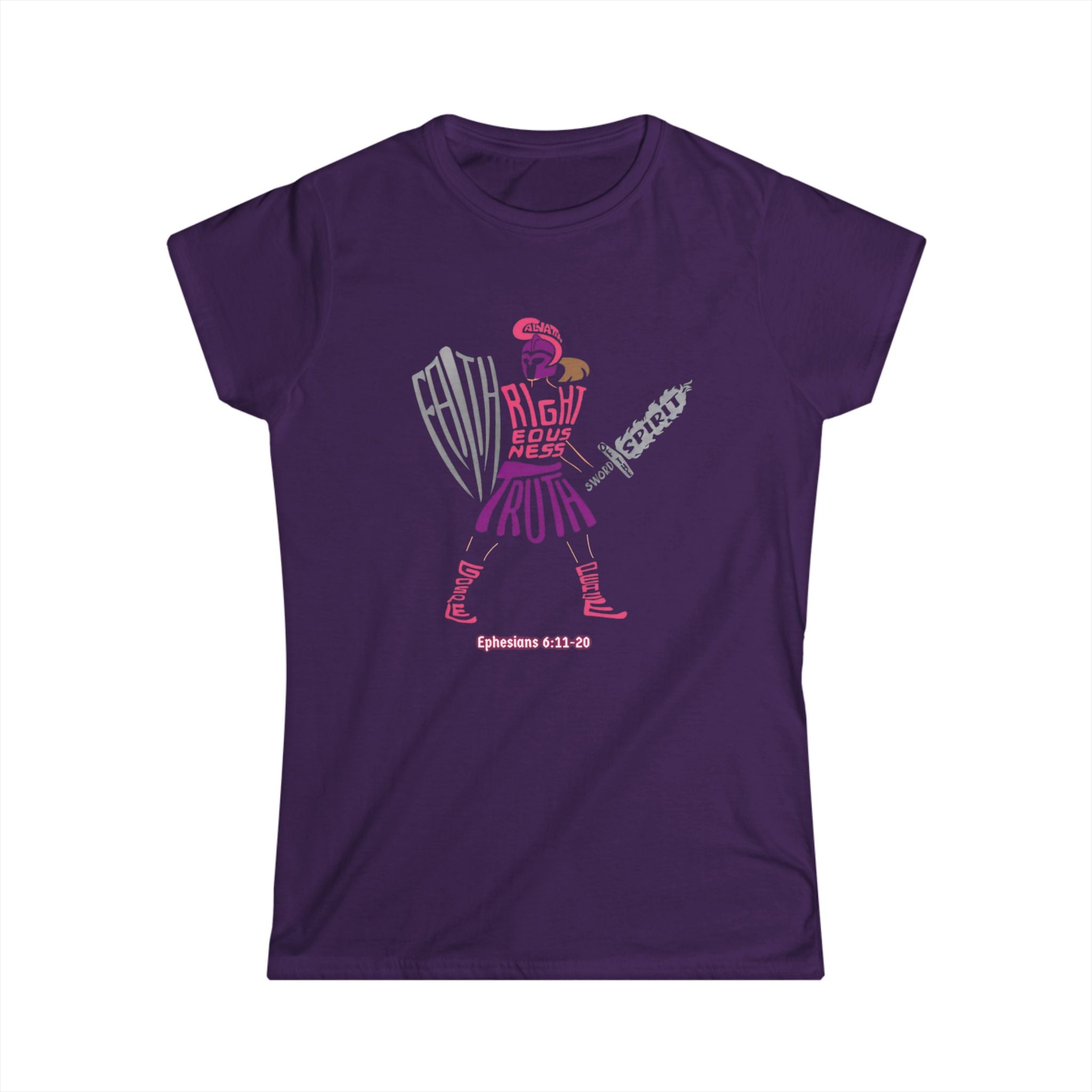 Armor of God Women’s Softstyle Tee — Ephesians 6:11–20 Scripture Shirt | Christian Warrior Apparel