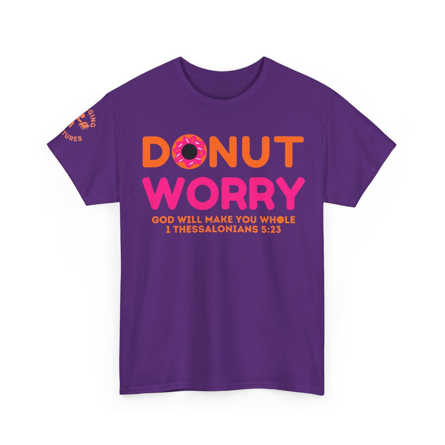 Donut Worry Inspirational Tee | Unisex Heavy Cotton Christian T-Shirt | Faith-Based Apparel | Positive Message Gift