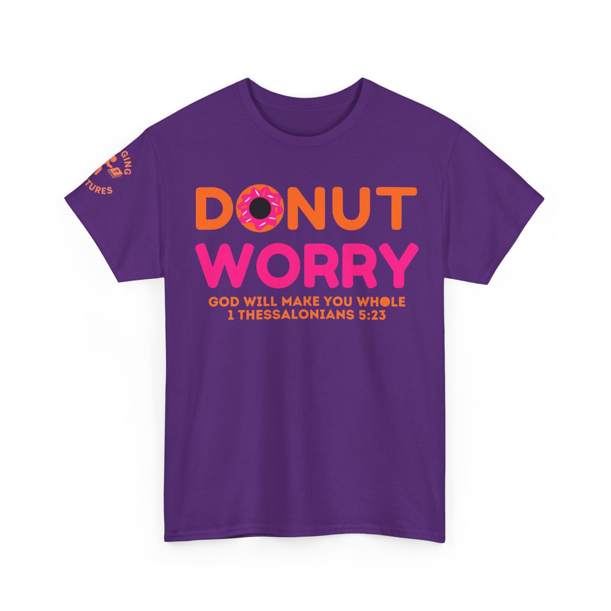 Donut Worry Inspirational Tee | Unisex Heavy Cotton Christian T-Shirt | Faith-Based Apparel | Positive Message Gift