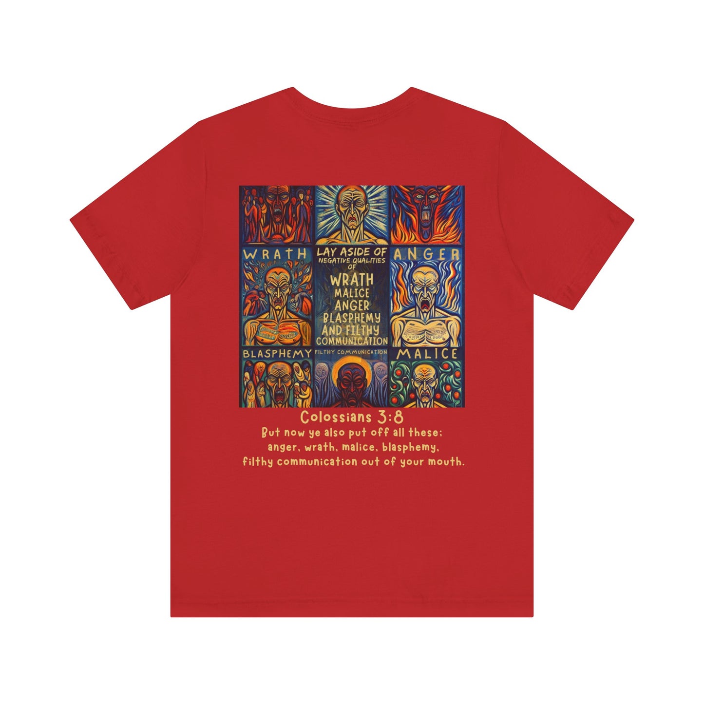 Put Off Wrath & Malice — Colossians 3:8 Christian Tee | Unisex Jersey Short Sleeve T-Shirt