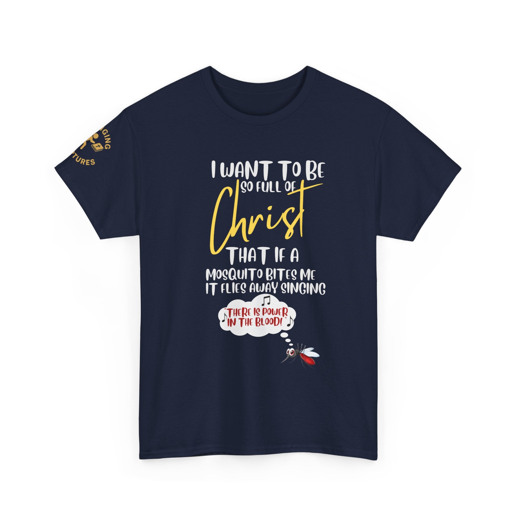 So Full of Christ — “Mosquito Sings Power in the Blood” | Unisex Heavy Cotton Christian T-Shirt