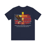 Stand Fast — 2 Thessalonians 2:15 Patriotic Flag Tee | Unisex Jersey Short Sleeve Christian T-Shirt