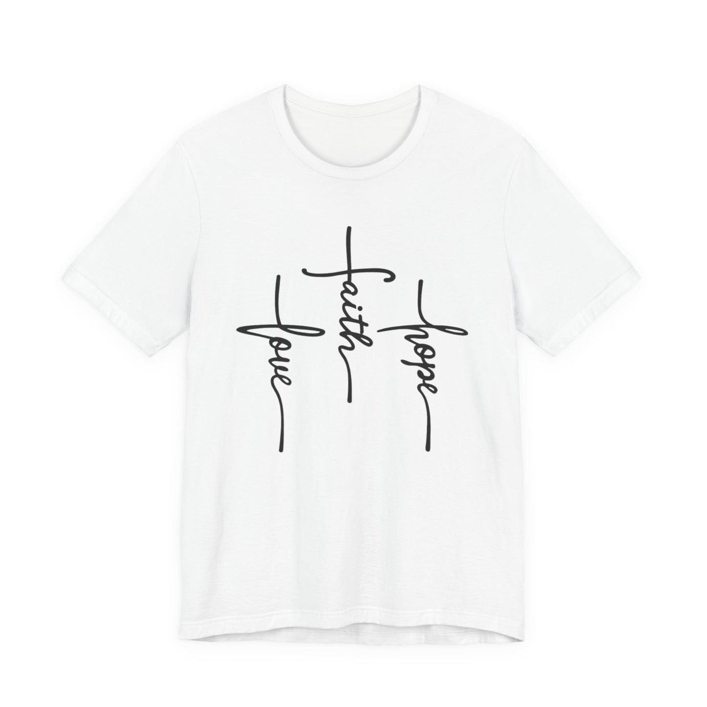 Faith, Hope, Love Tee | 1 Corinthians 13:13 Scripture Shirt | Unisex Jersey Christian T-Shirt