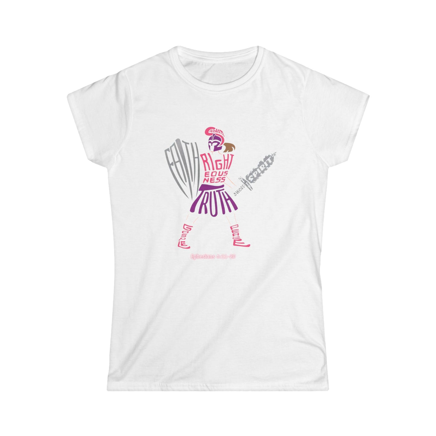Armor of God Women’s Softstyle Tee — Ephesians 6:11–20 Scripture Shirt | Christian Warrior Apparel