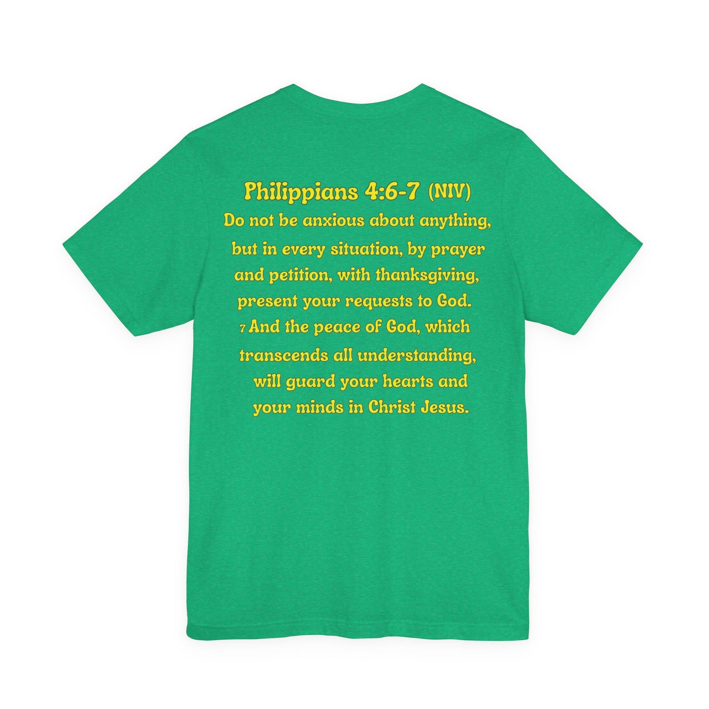 Funny Fish Tee | Philippians 4:6–7 Scripture Shirt | Christian Fisherman T-Shirt | Unisex Jersey Short Sleeve