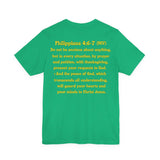 Funny Fish Tee | Philippians 4:6–7 Scripture Shirt | Christian Fisherman T-Shirt | Unisex Jersey Short Sleeve