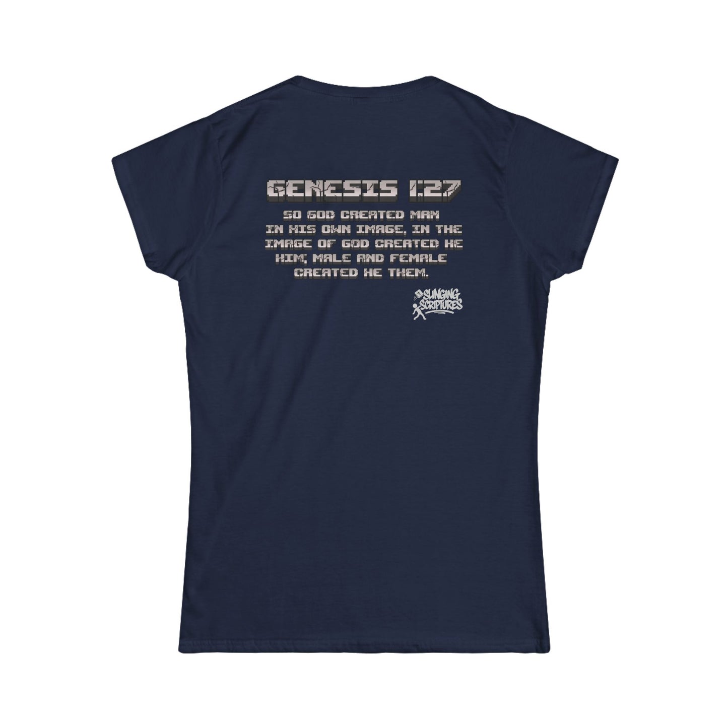 Made in the Image of God | Genesis 1:27 Christian Minecraft-Inspired Women’s Tee