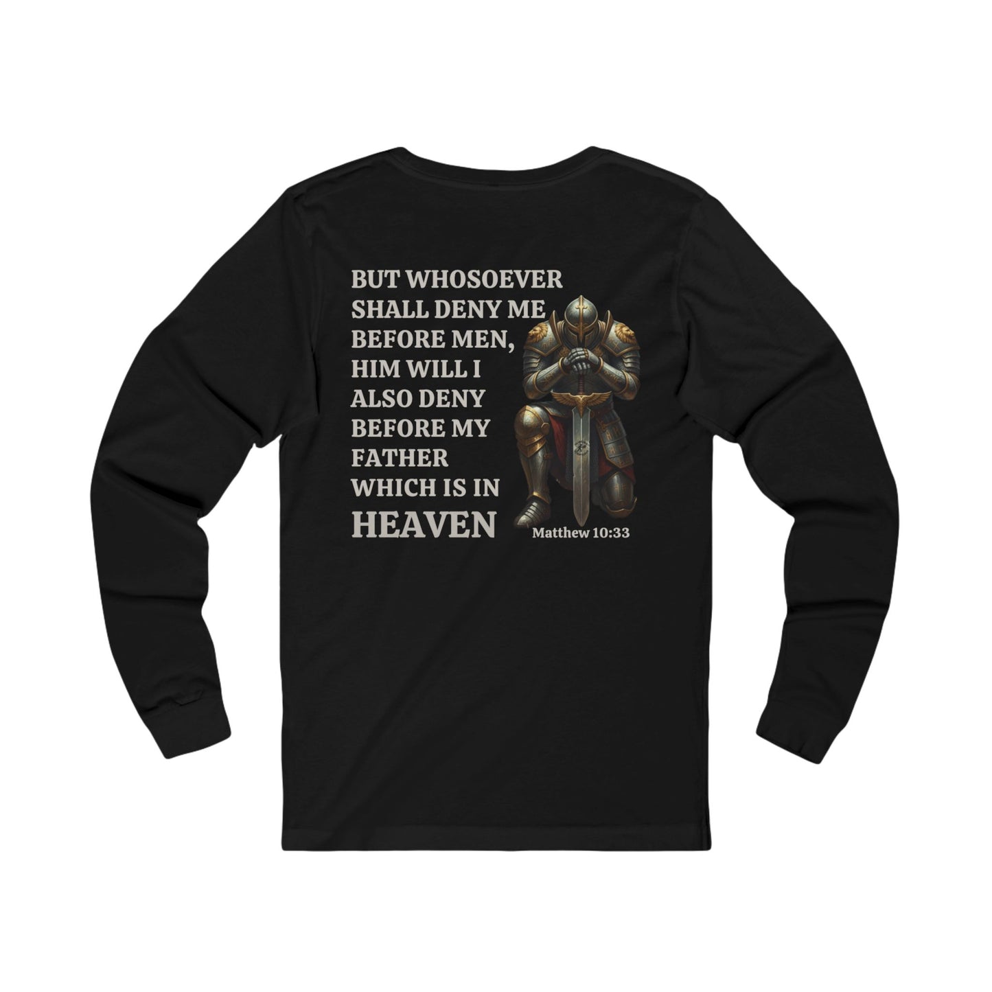 Stand for Christ — Matthew 10:33 | Warrior of Faith Unisex Jersey Long Sleeve Christian T-Shirt