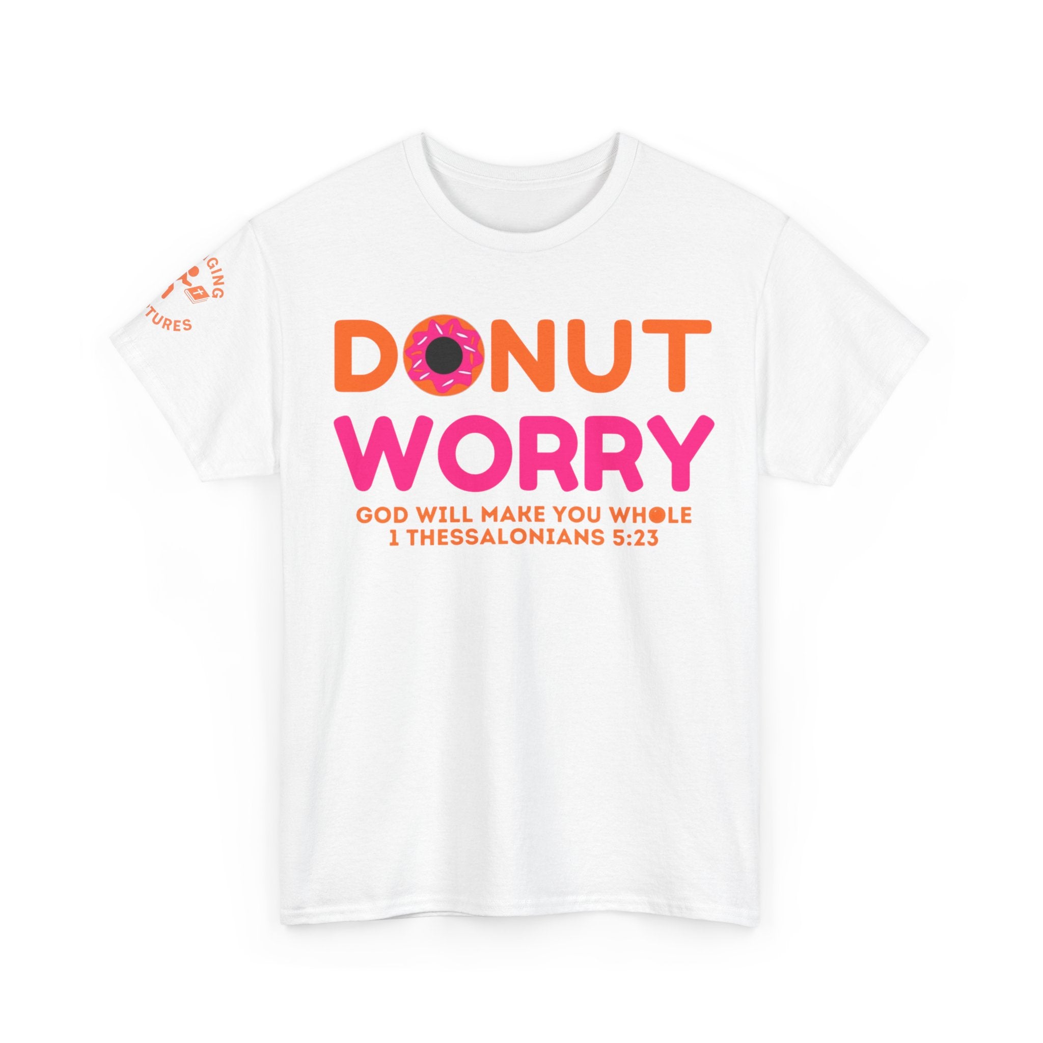 Donut Worry Inspirational Tee | Unisex Heavy Cotton Christian T-Shirt | Faith-Based Apparel | Positive Message Gift