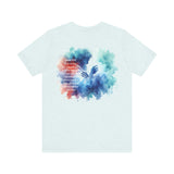 Isaiah 41:10 Watercolor Floral Christian T-Shirt – Women’s/Unisex Jersey Short Sleeve Tee with Slinging Scriptures Logo