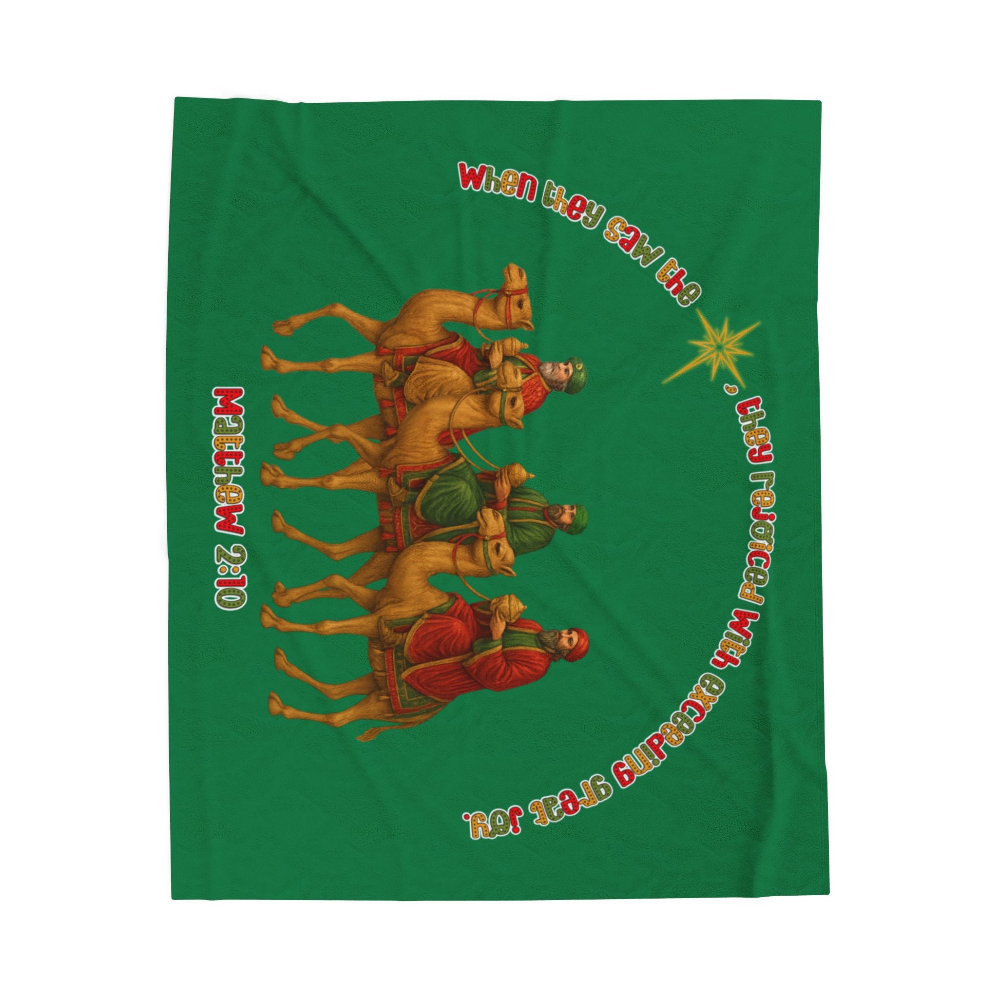They Rejoiced with Great Joy — Matthew 2:10 | Christmas Velveteen Blanket