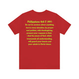 Funny Fish Tee | Philippians 4:6–7 Scripture Shirt | Christian Fisherman T-Shirt | Unisex Jersey Short Sleeve