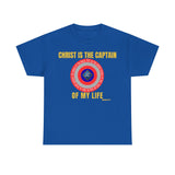 Christ Is the Captain of My Life Shirt — Ephesians 6:11 Full Verse Christian Superhero Shield Tee (Unisex)