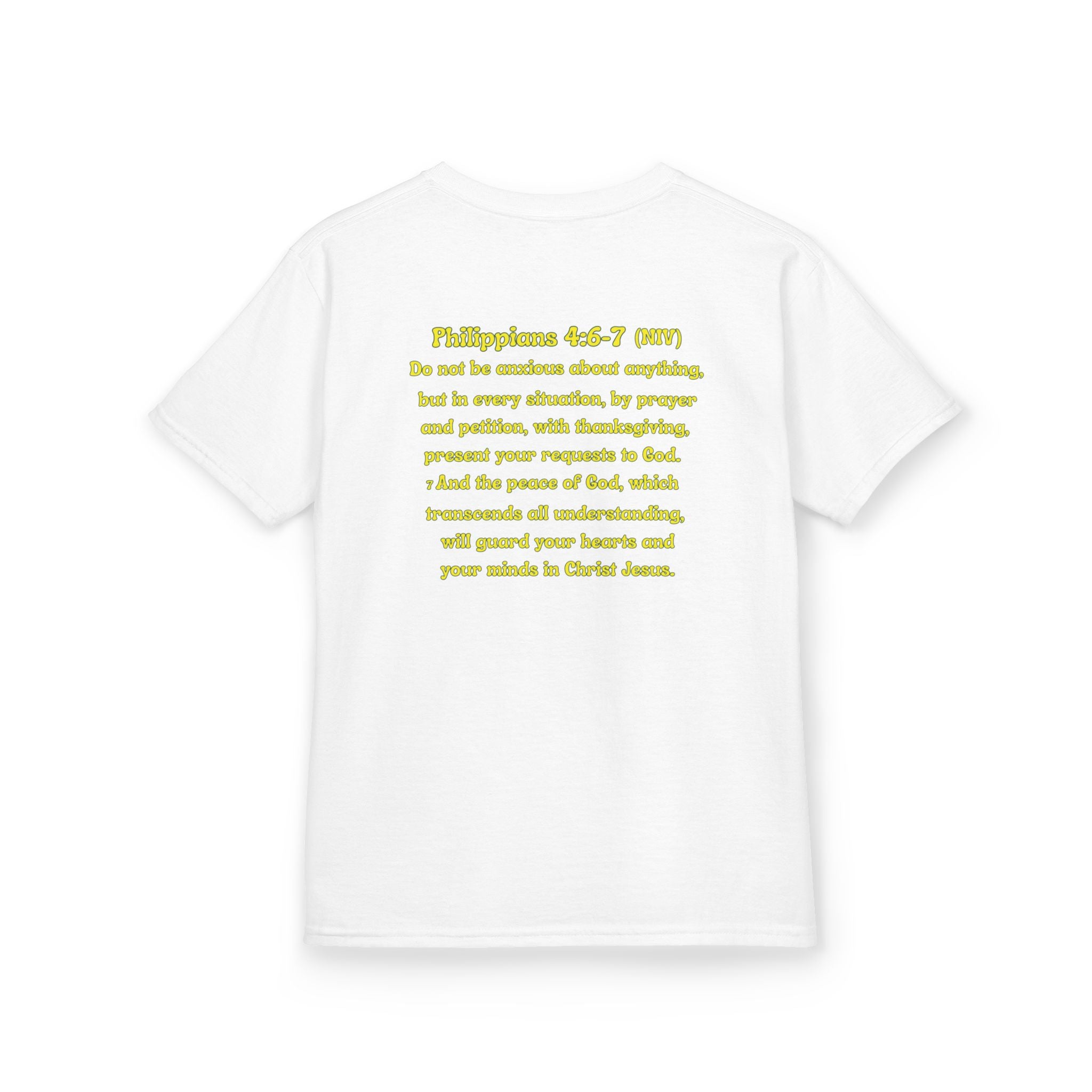 Don’t Worry, Be Happy Kids Tee | Philippians 4:6-7 Scripture Shirt