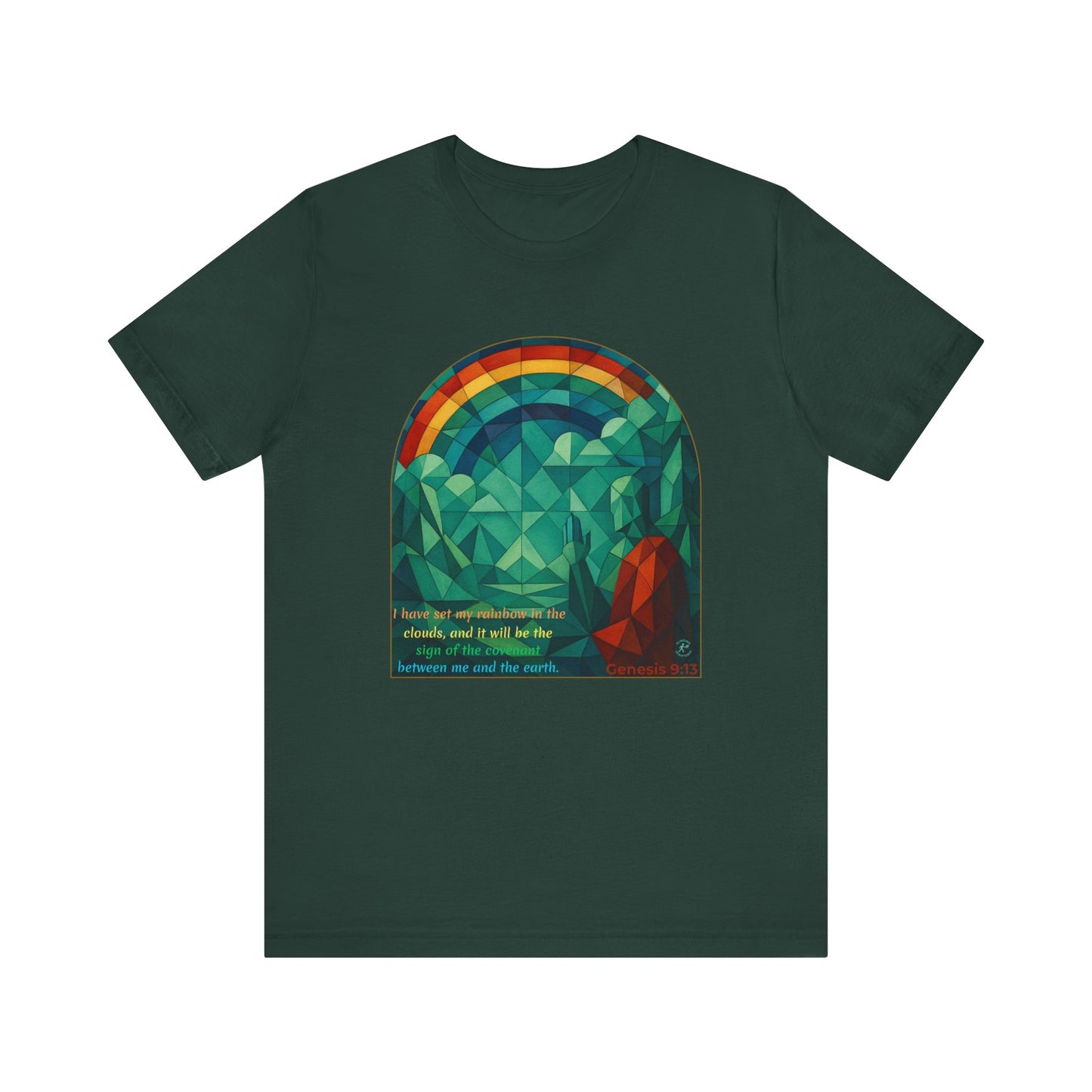 Promise Keeper Rainbow Tee — Genesis 9:13” | Unisex Jersey Short Sleeve Christian Tee