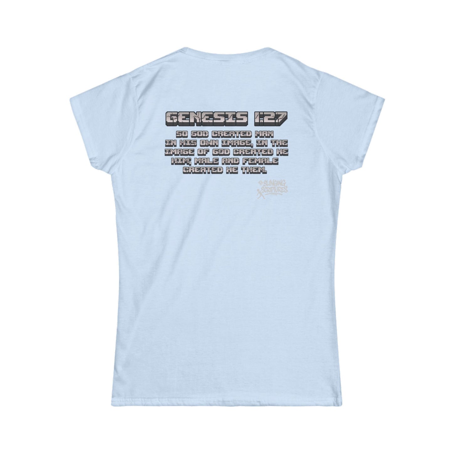 Made in the Image of God | Genesis 1:27 Christian Minecraft-Inspired Women’s Tee