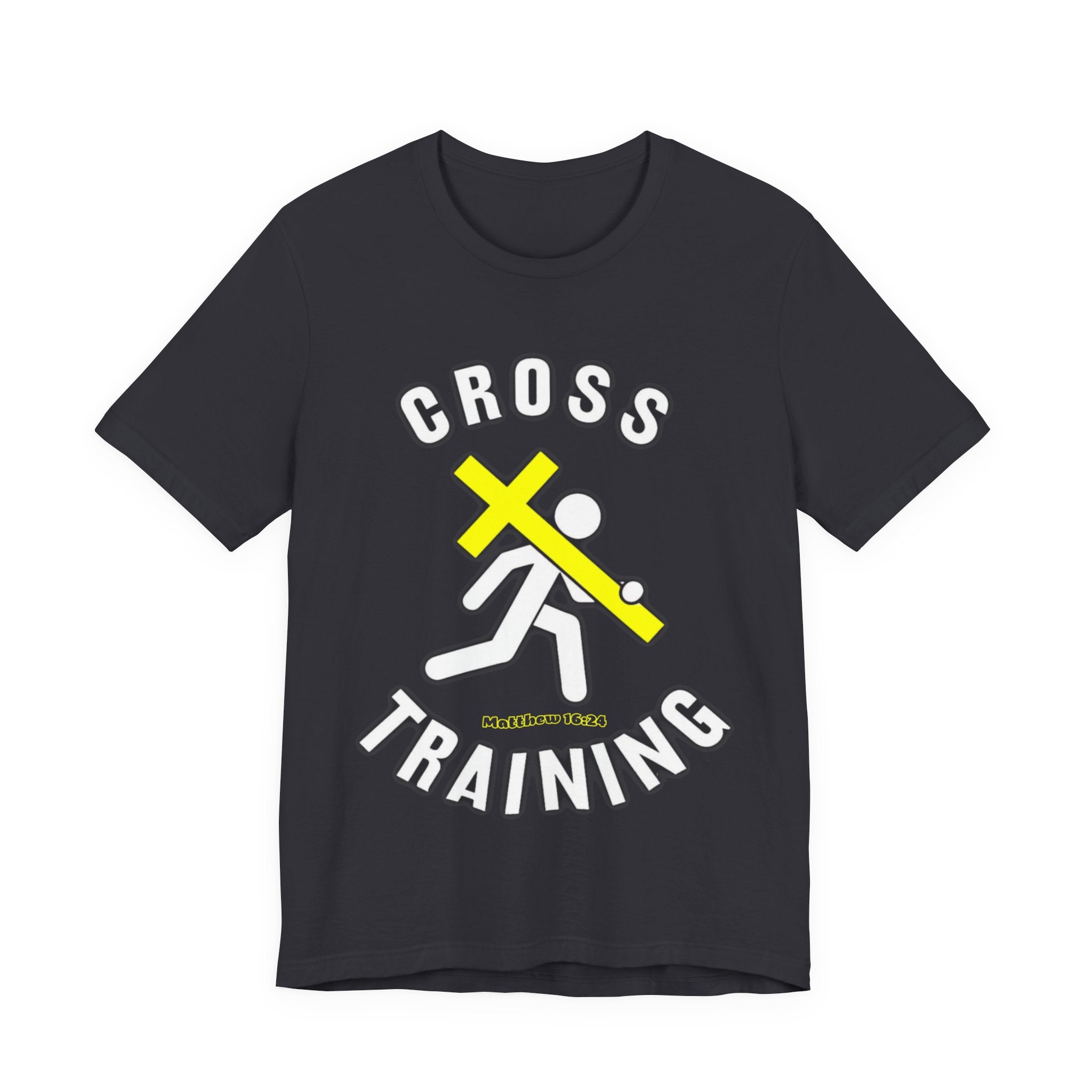 Cross Training — Matthew 16:24 | Unisex Jersey Short Sleeve Christian T-Shirt