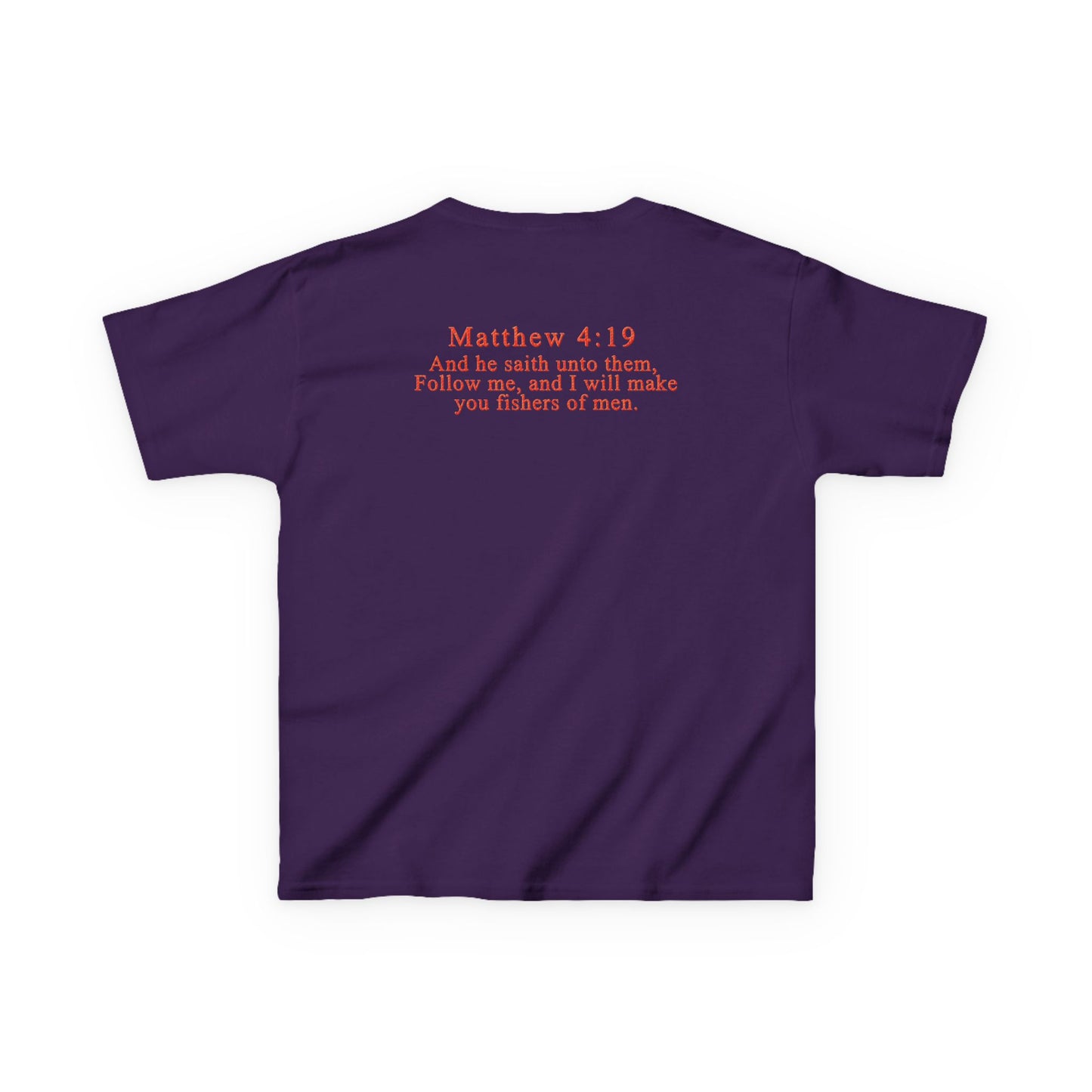 Hooked on Jesus Kids Tee | Matthew 4:19 Scripture Shirt | Christian Fishing T-Shirt for Children | Faith-Based Kids Apparel