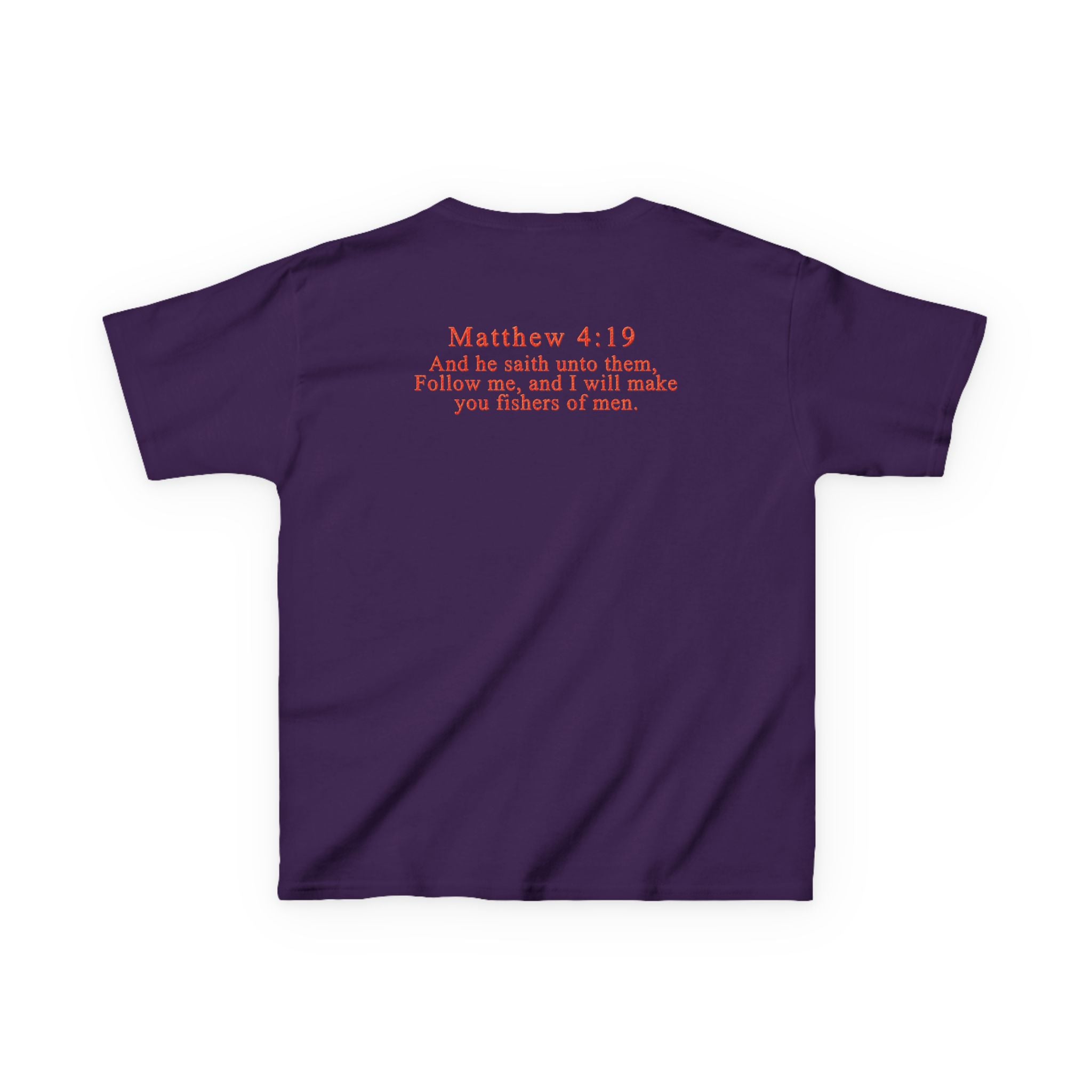 Hooked on Jesus Kids Tee | Matthew 4:19 Scripture Shirt | Christian Fishing T-Shirt for Children | Faith-Based Kids Apparel