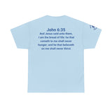 His Name Is Wonderful Tee | John 6:35 Wonder Bread Parody Shirt | Unisex Heavy Cotton Christian T-Shirt