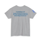 Restored by the Lord Tee | 2 Corinthians 5:17 Scripture Shirt | Christian Rebuild T-Shirt | Unisex Heavy Cotton Tee