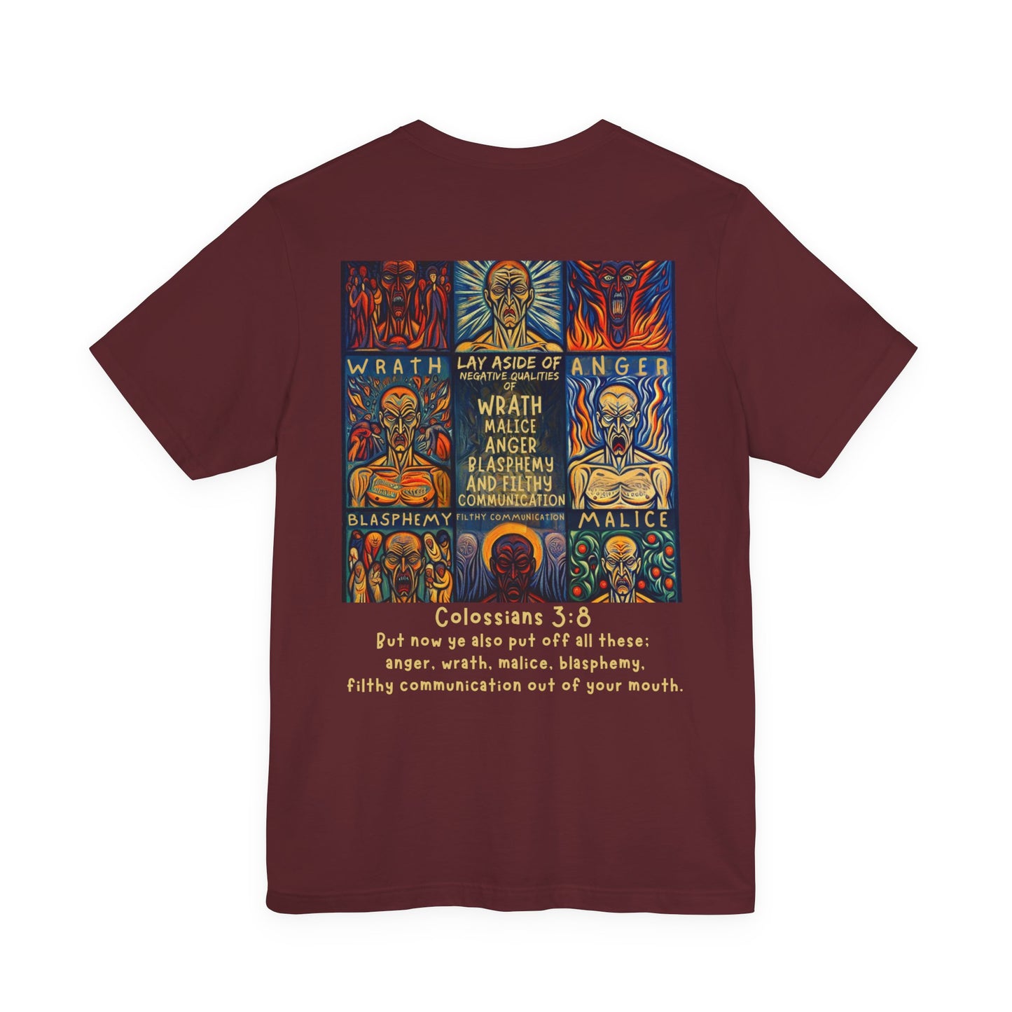 Put Off Wrath & Malice — Colossians 3:8 Christian Tee | Unisex Jersey Short Sleeve T-Shirt