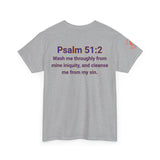 Jesus Gets Sin Out Tee | Psalm 51:2 | Unisex Heavy Cotton Christian Shirt