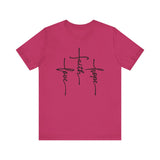 Faith, Hope, Love Tee | 1 Corinthians 13:13 Scripture Shirt | Unisex Jersey Christian T-Shirt