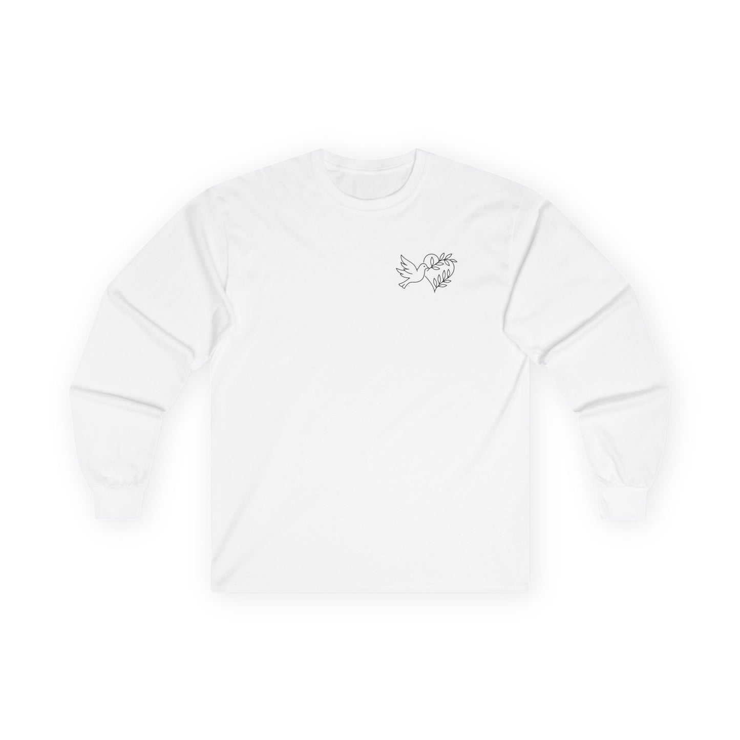 Walk With a Purpose — Minimalist Dove Chest Print | Unisex Ultra Cotton Long Sleeve Tee