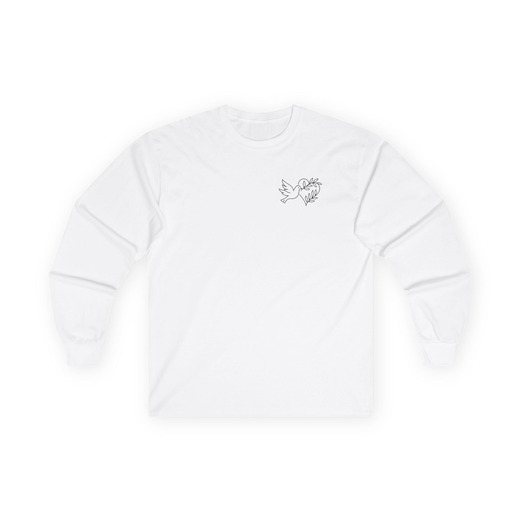 Walk With a Purpose — Minimalist Dove Chest Print | Unisex Ultra Cotton Long Sleeve Tee