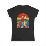 Jesus Has My Back — Women’s Softstyle Christian T-Shirt | Retro Faith Tee