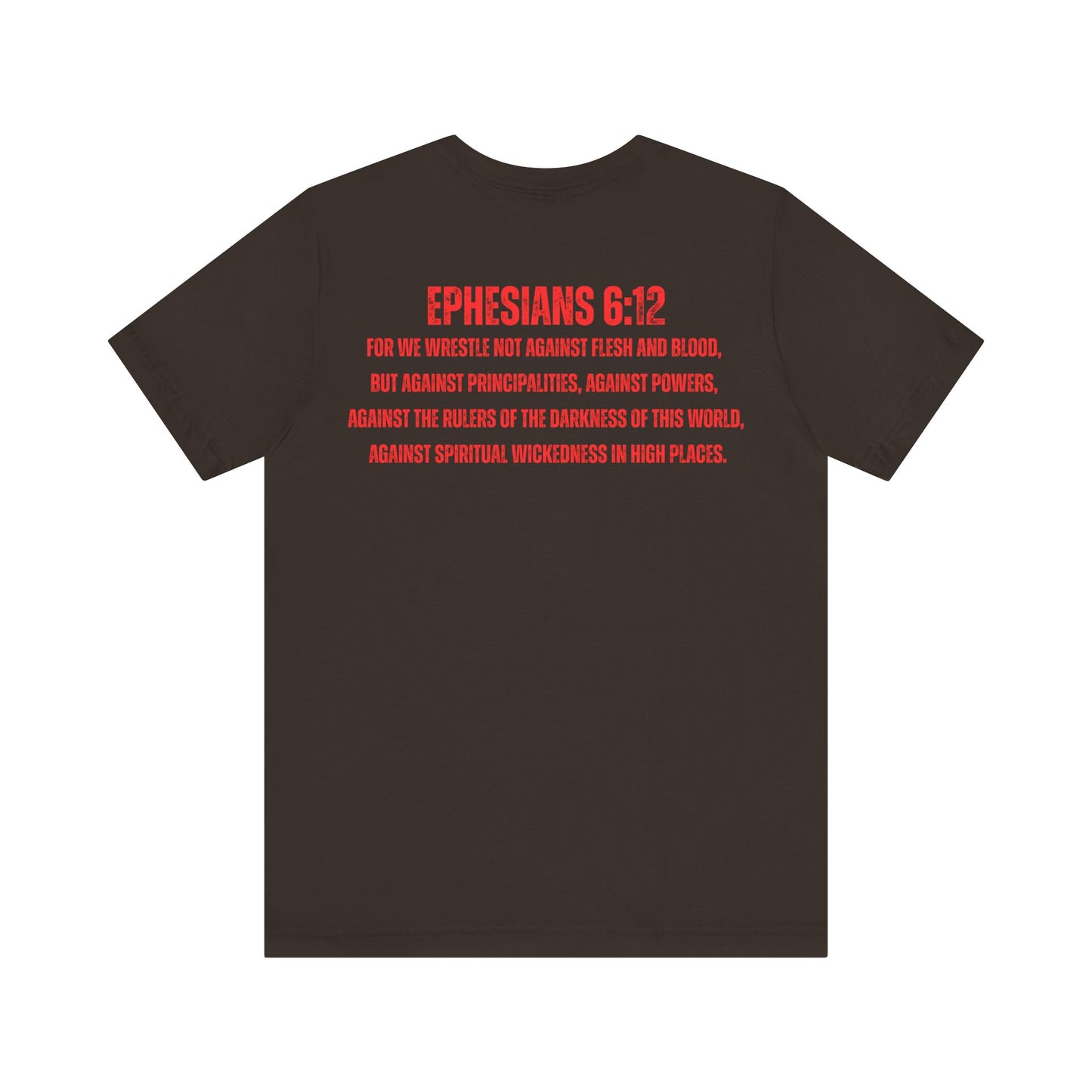 Fighting the Darkness Christian Jersey T-Shirt – Ephesians 6:12 Bible Verse Tee, Spiritual Warrior Faith Apparel