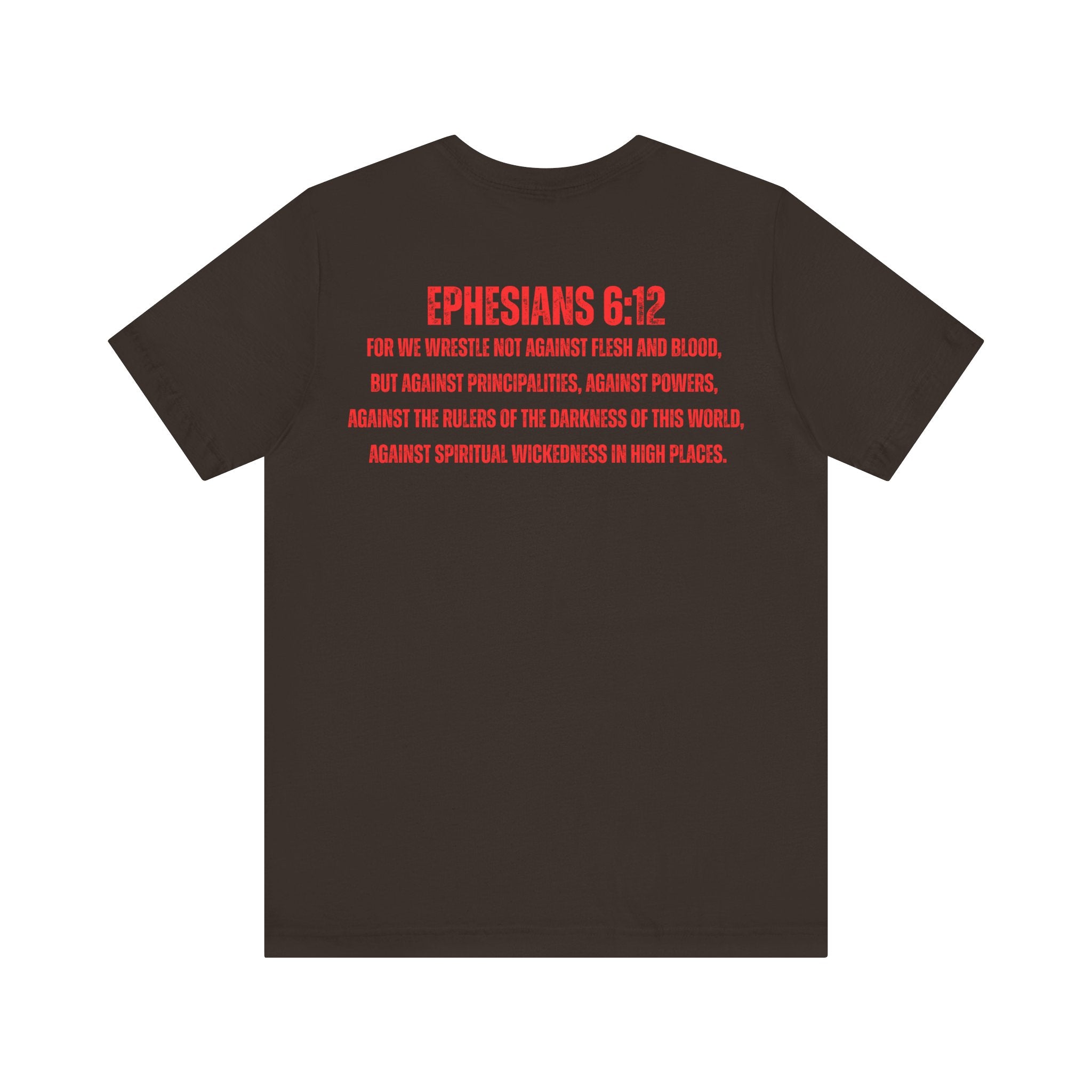 Fighting the Darkness Christian Jersey T-Shirt – Ephesians 6:12 Bible Verse Tee, Spiritual Warrior Faith Apparel