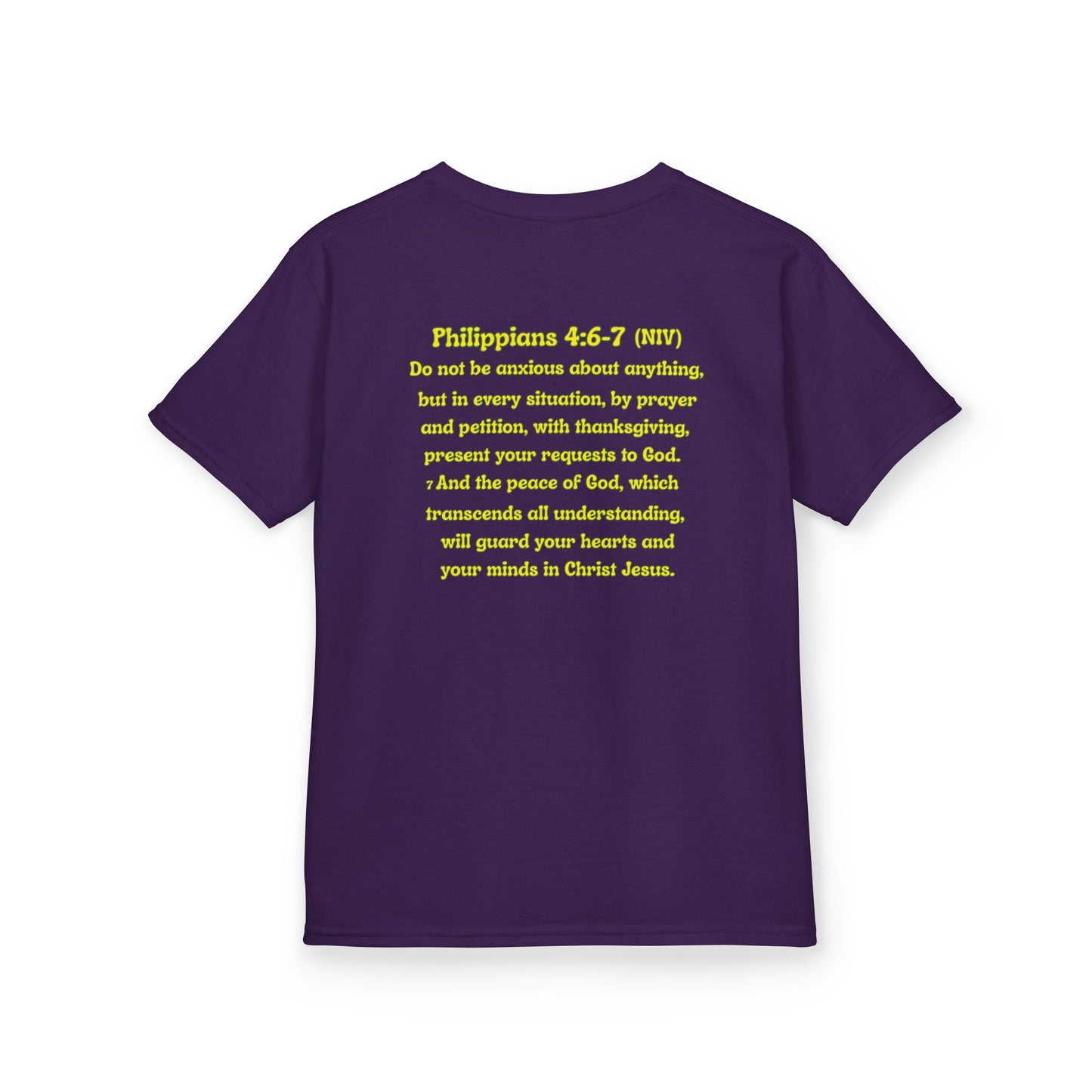Don’t Worry, Be Happy Kids Tee | Philippians 4:6-7 Scripture Shirt