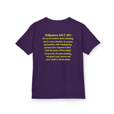 Don’t Worry, Be Happy Kids Tee | Philippians 4:6-7 Scripture Shirt
