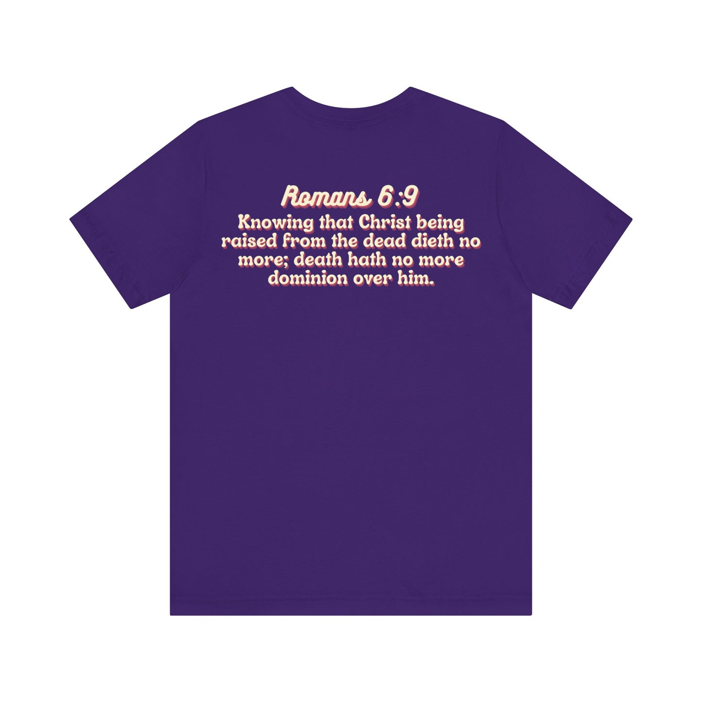 Jesus the Ultimate Deadlifter Tee — Romans 6:9 | Unisex Jersey Short Sleeve Christian T-Shirt