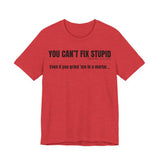 You Can’t Fix Stupid — Proverbs 27:22 | Unisex Jersey Short Sleeve Christian T-Shirt
